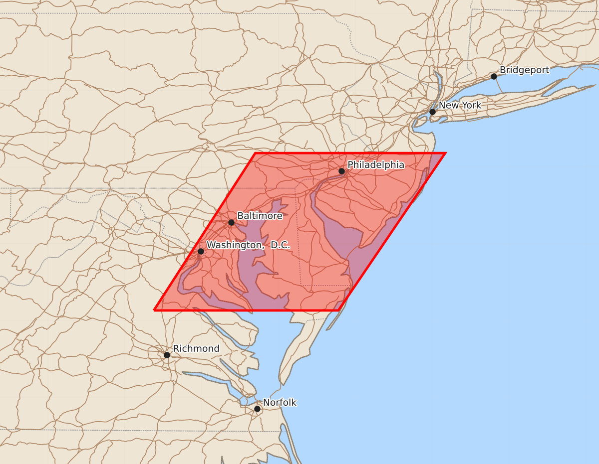 Risk area map for Watch 529 Outline