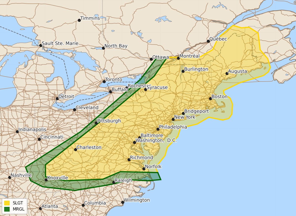 Risk area map for Day 3 Convective Outlook