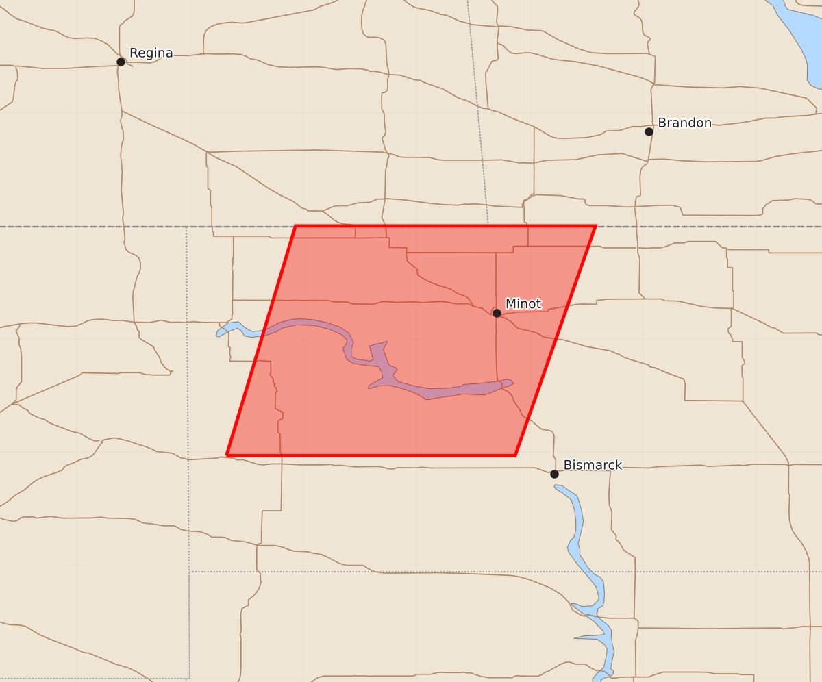 Risk area map for Watch 464 Outline