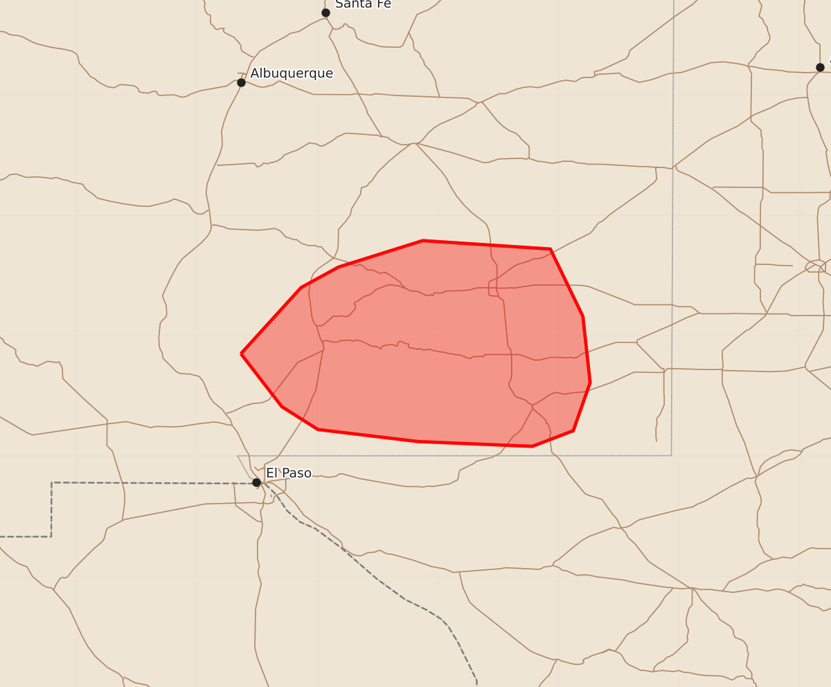 Risk area map for Mesoscale Discussion 2333