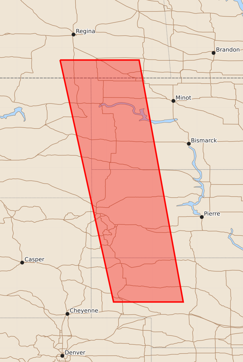 Risk area map for Watch 618 Outline