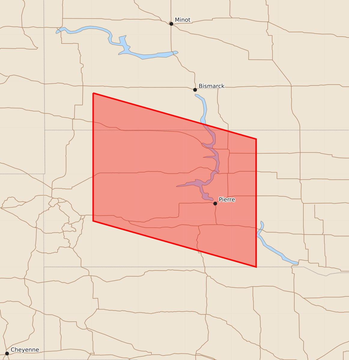 Risk area map for Watch 562 Outline
