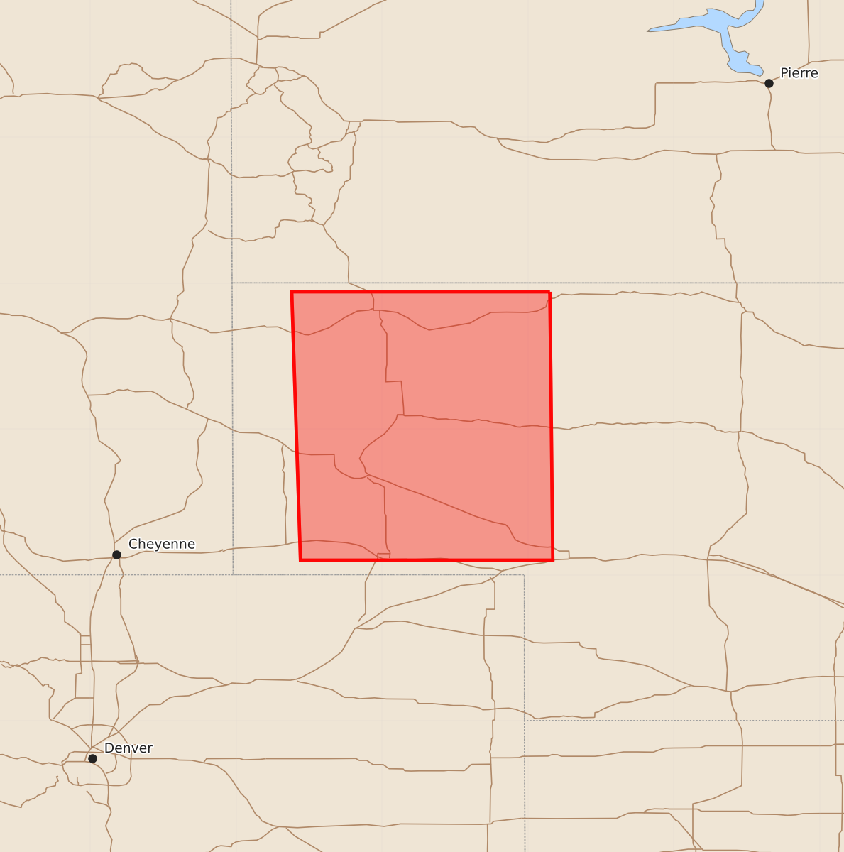 Risk area map for Watch 612 Outline