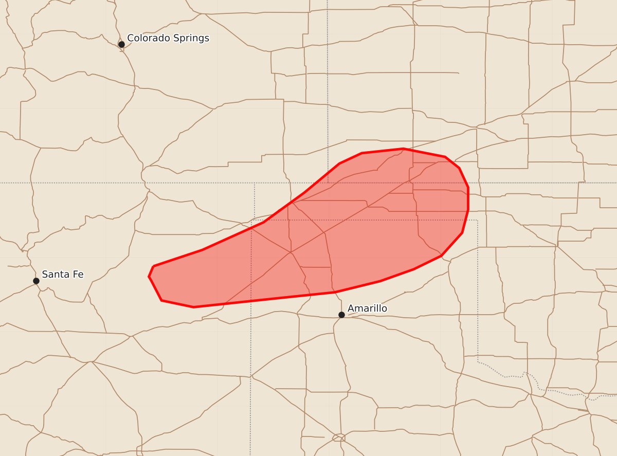 Risk area map for Mesoscale Discussion 1113