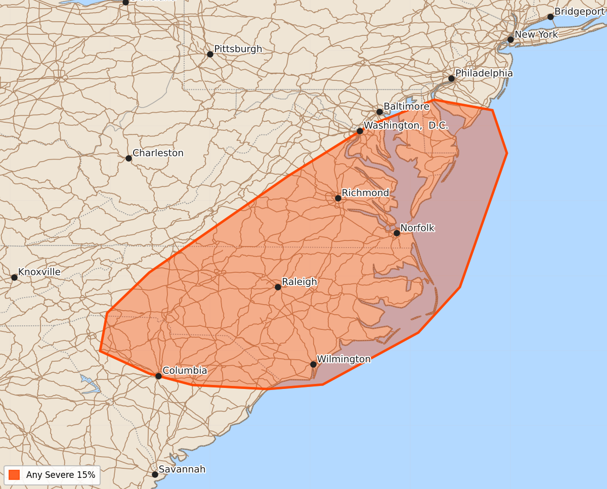 Risk area map for Day 4-8 Areal Outline
