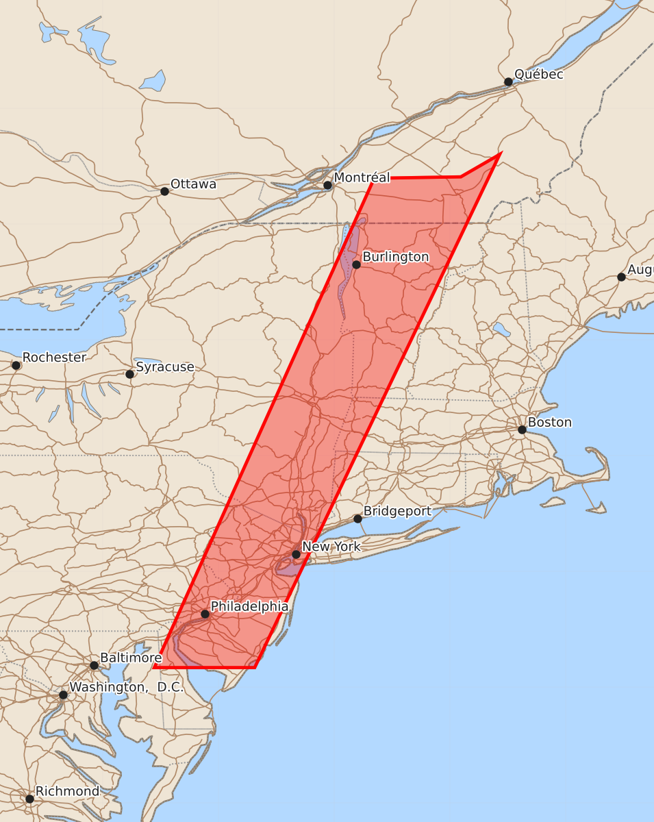 Risk area map for Watch 630 Outline