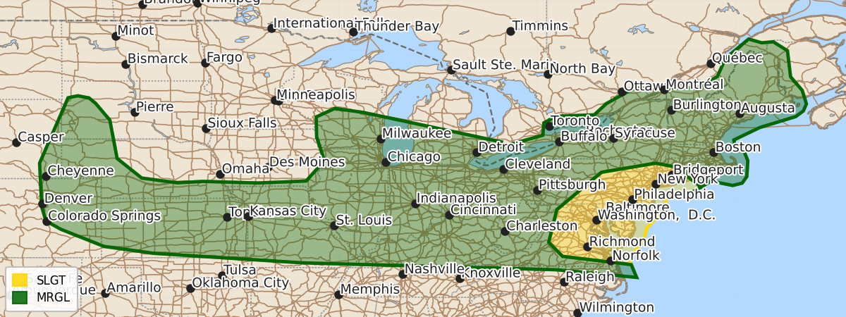 Risk area map for Day 3 Areal Outline