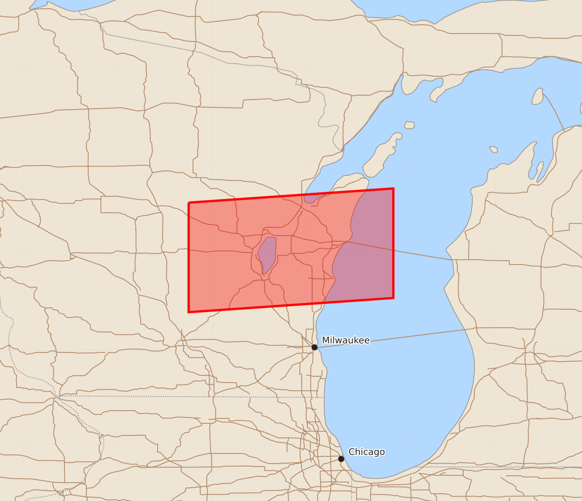 Risk area map for Watch 429 Outline