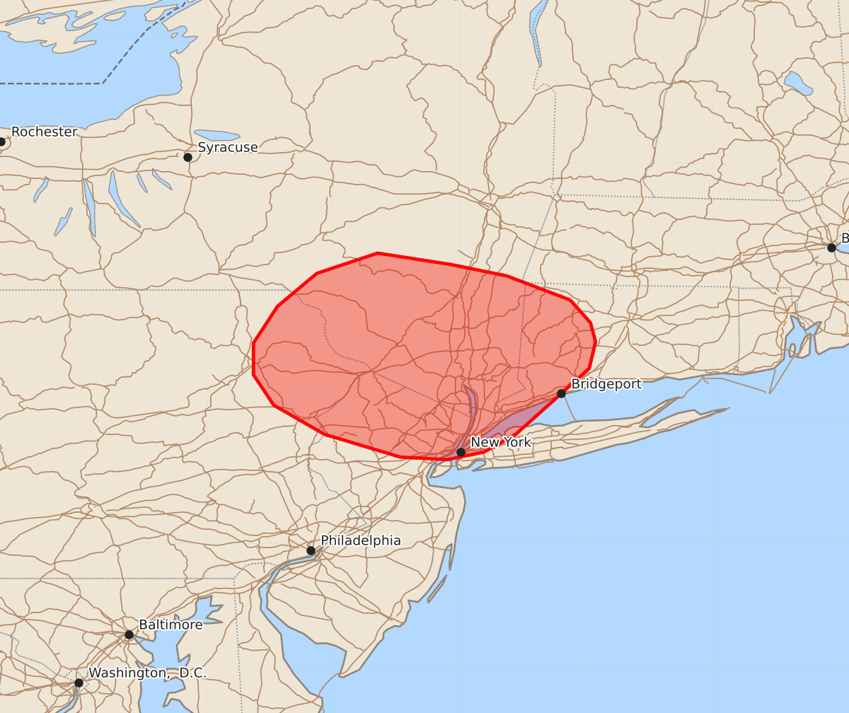 Risk area map for Mesoscale Discussion 1108