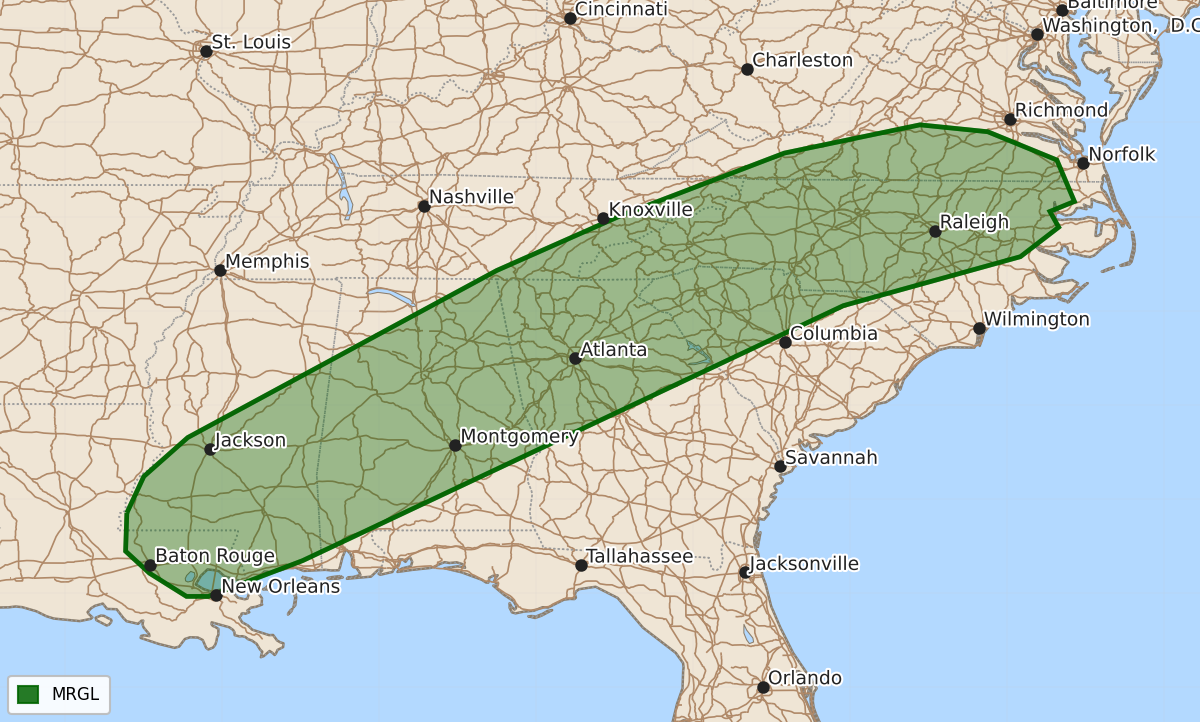 Risk area map for Day 1 Convective Outlook