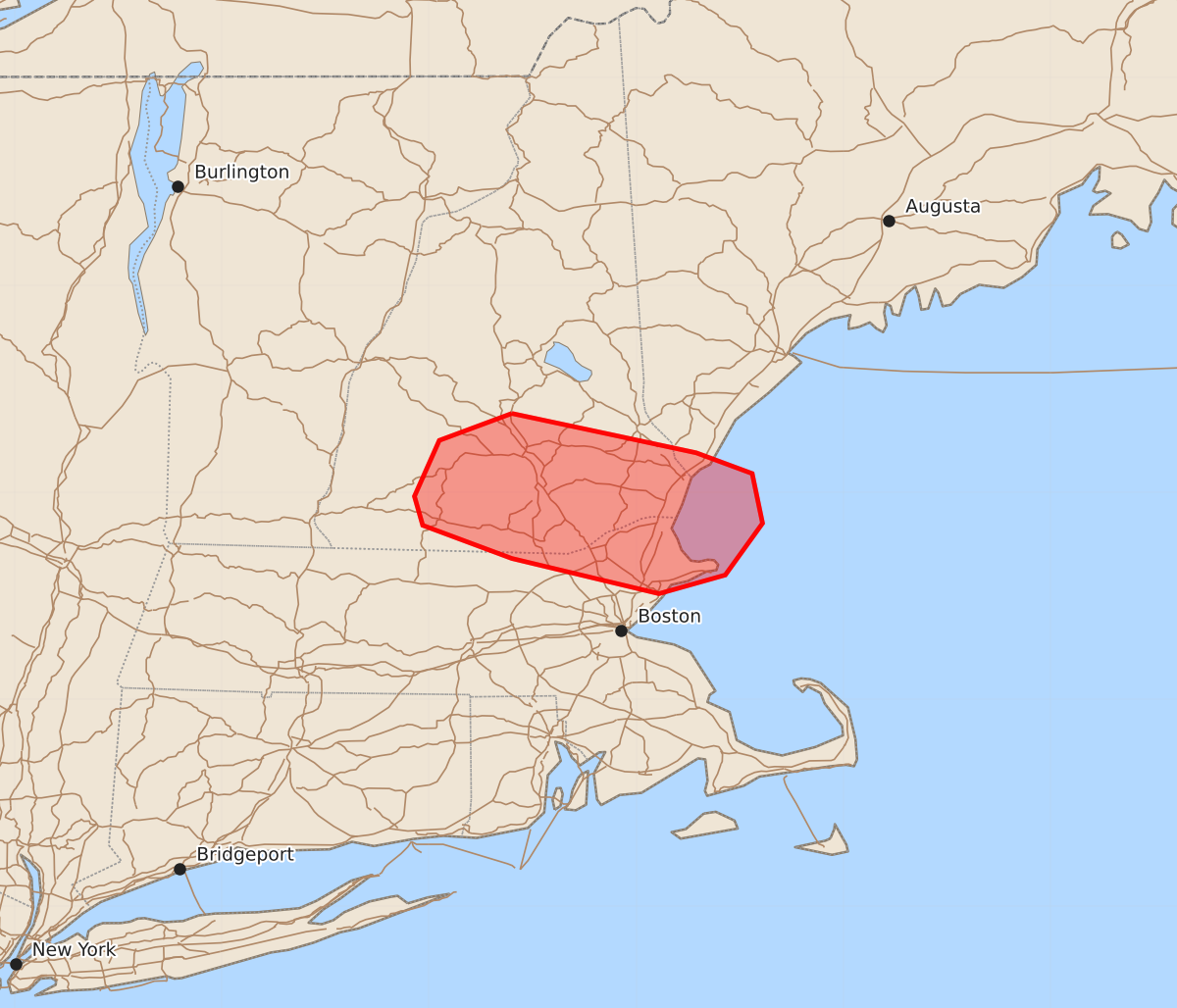 Risk area map for Mesoscale Discussion 1340