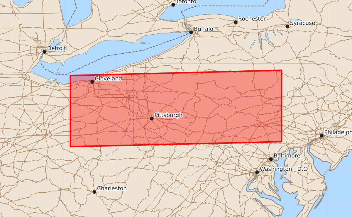 Risk area map for Watch 492 Outline
