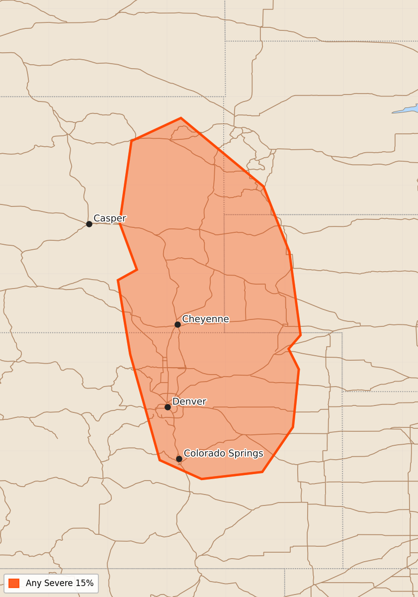 Risk area map for Day 4-8 Convective Outlook