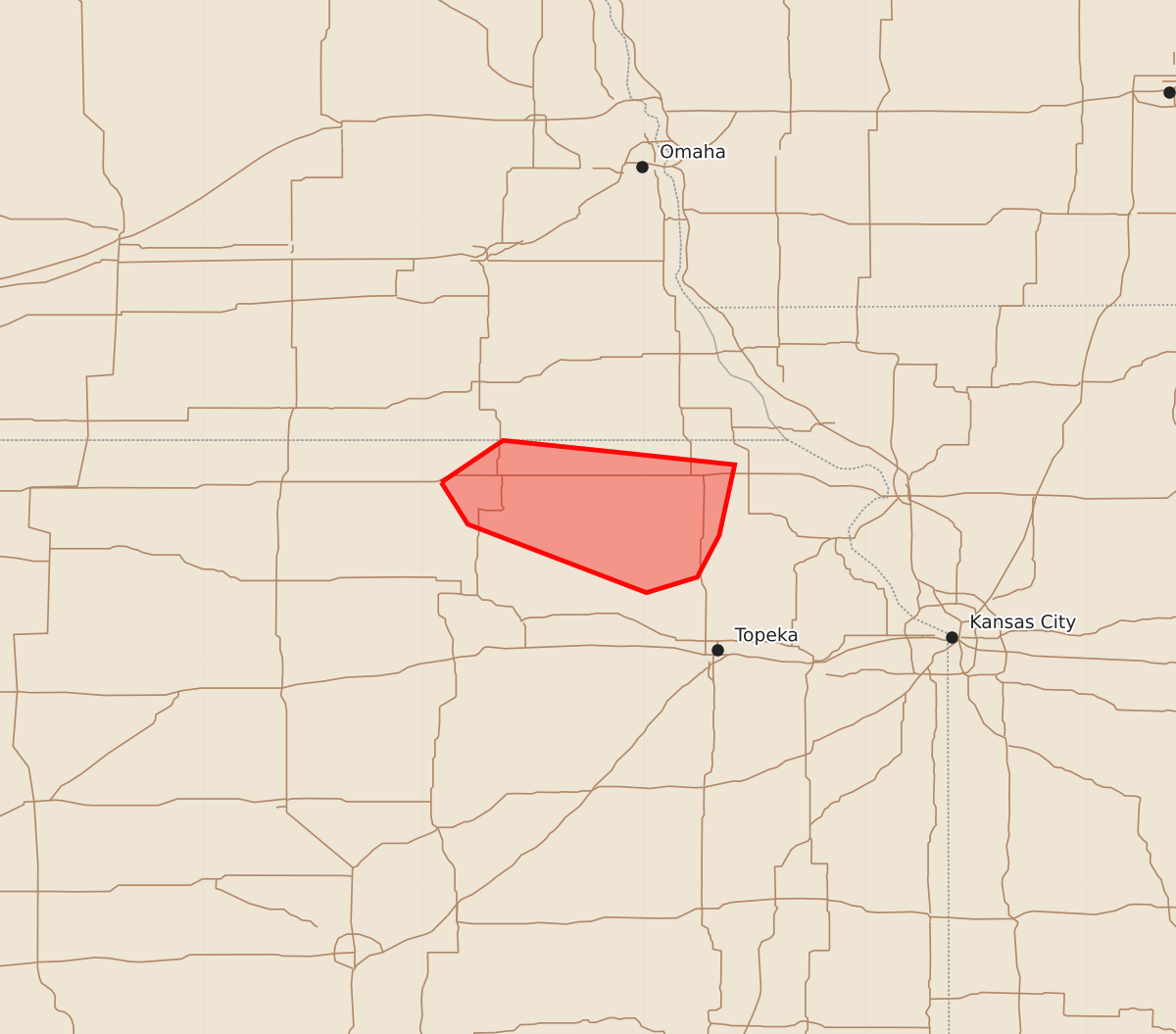Risk area map for Mesoscale Discussion 1809