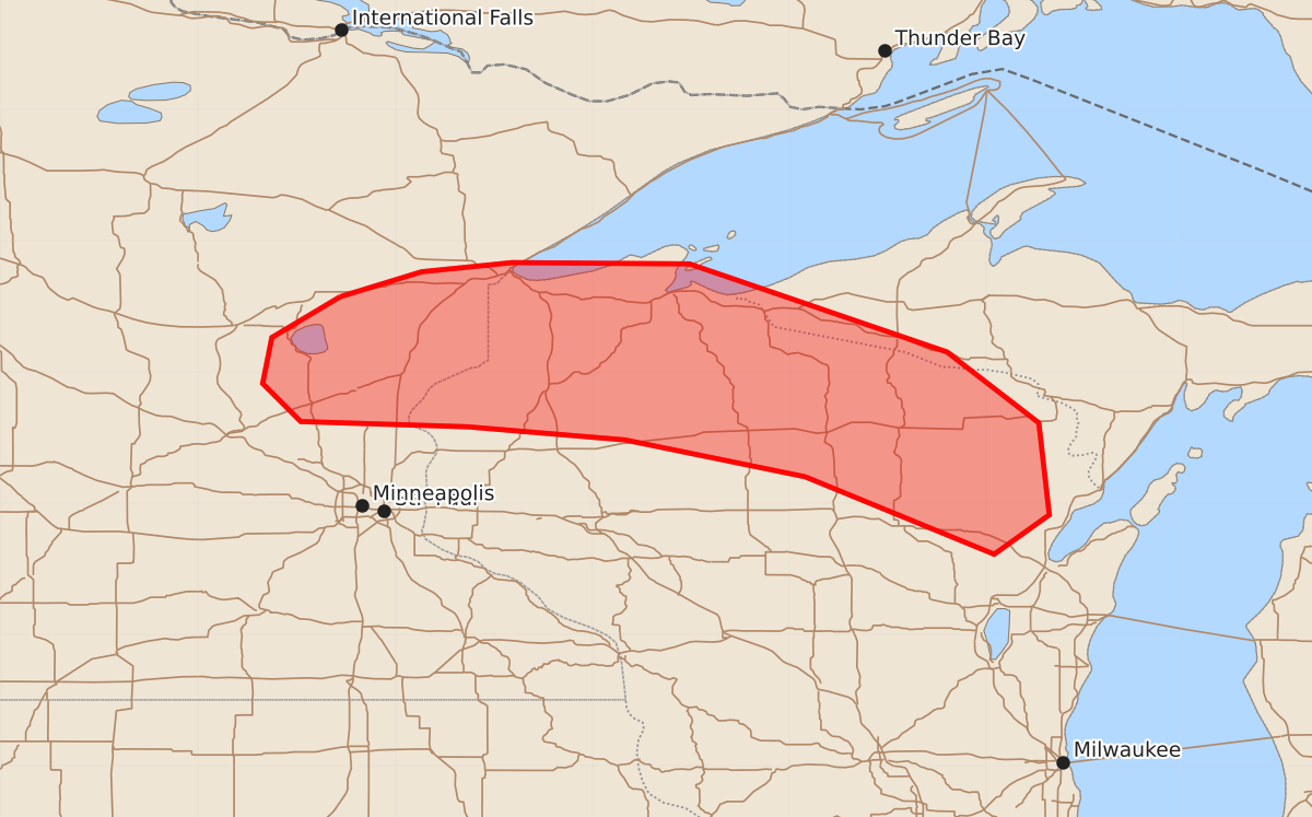 Risk area map for Mesoscale Discussion 1373