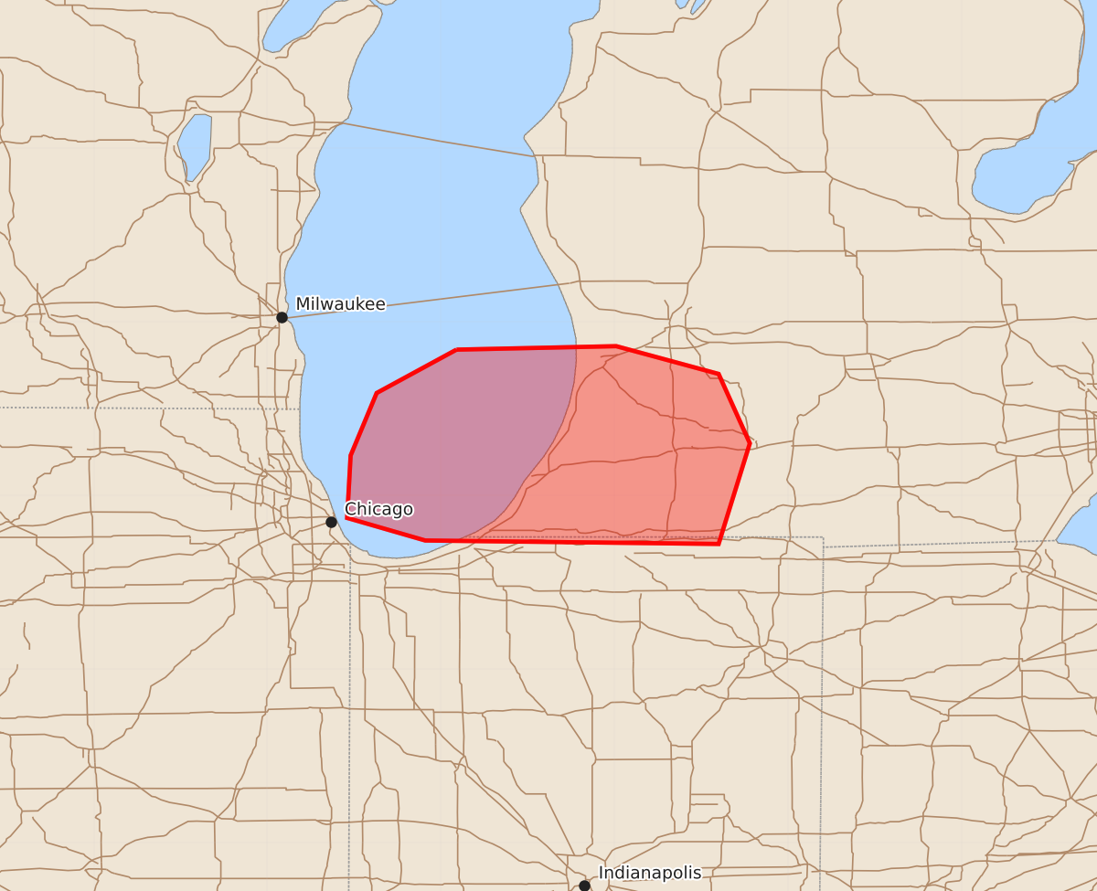 Risk area map for Mesoscale Discussion 1470