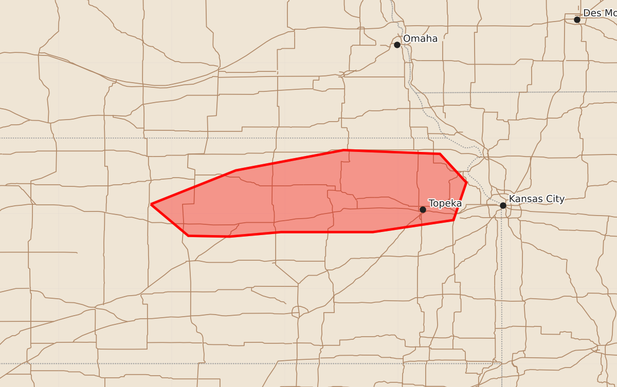 Risk area map for Mesoscale Discussion 1867