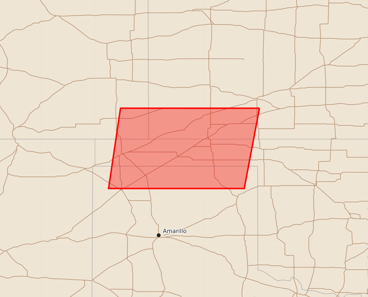 Risk area map for Watch 539 Outline