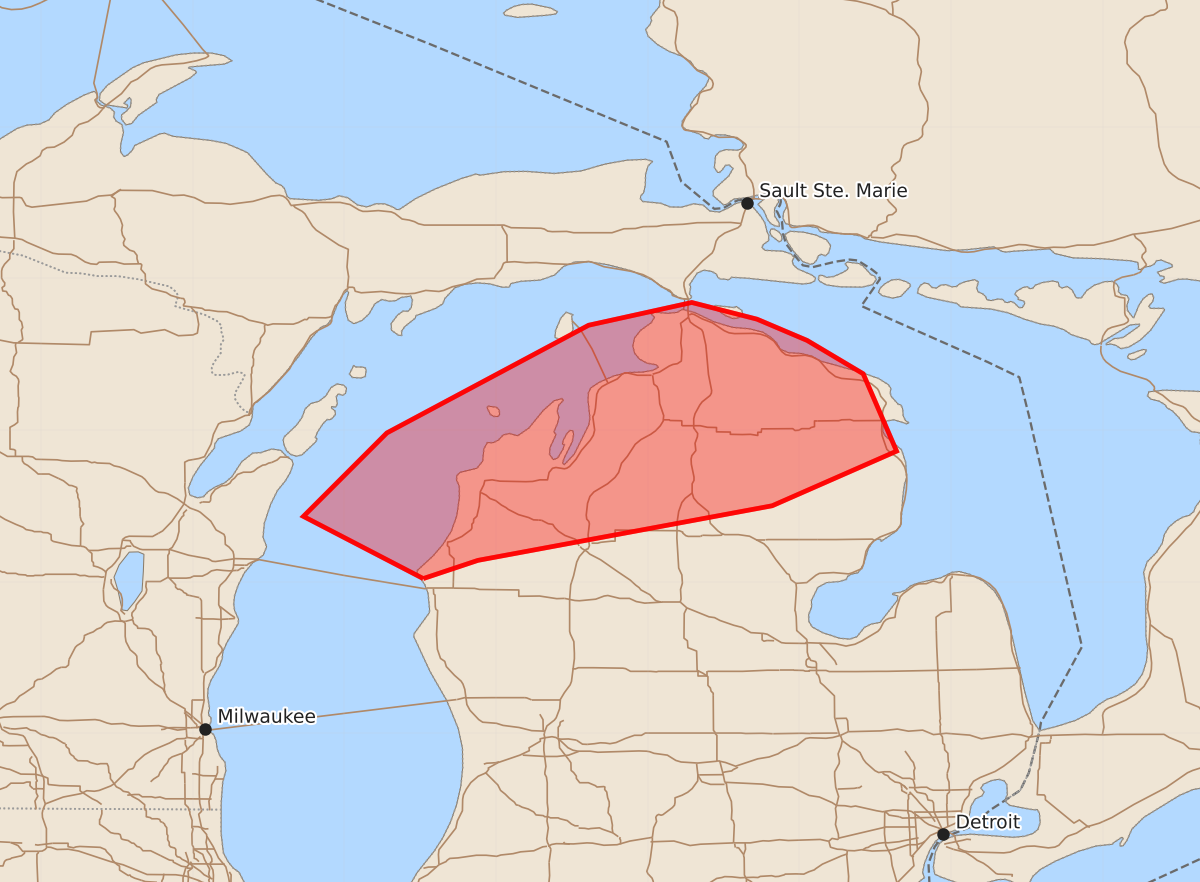 Risk area map for Mesoscale Discussion 1414