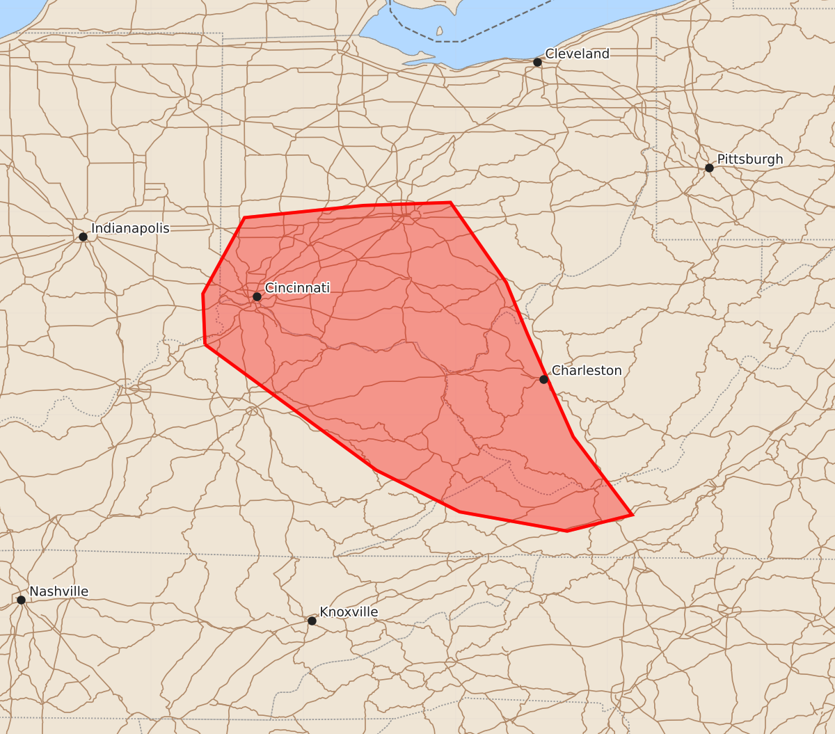 Risk area map for Mesoscale Discussion 1923