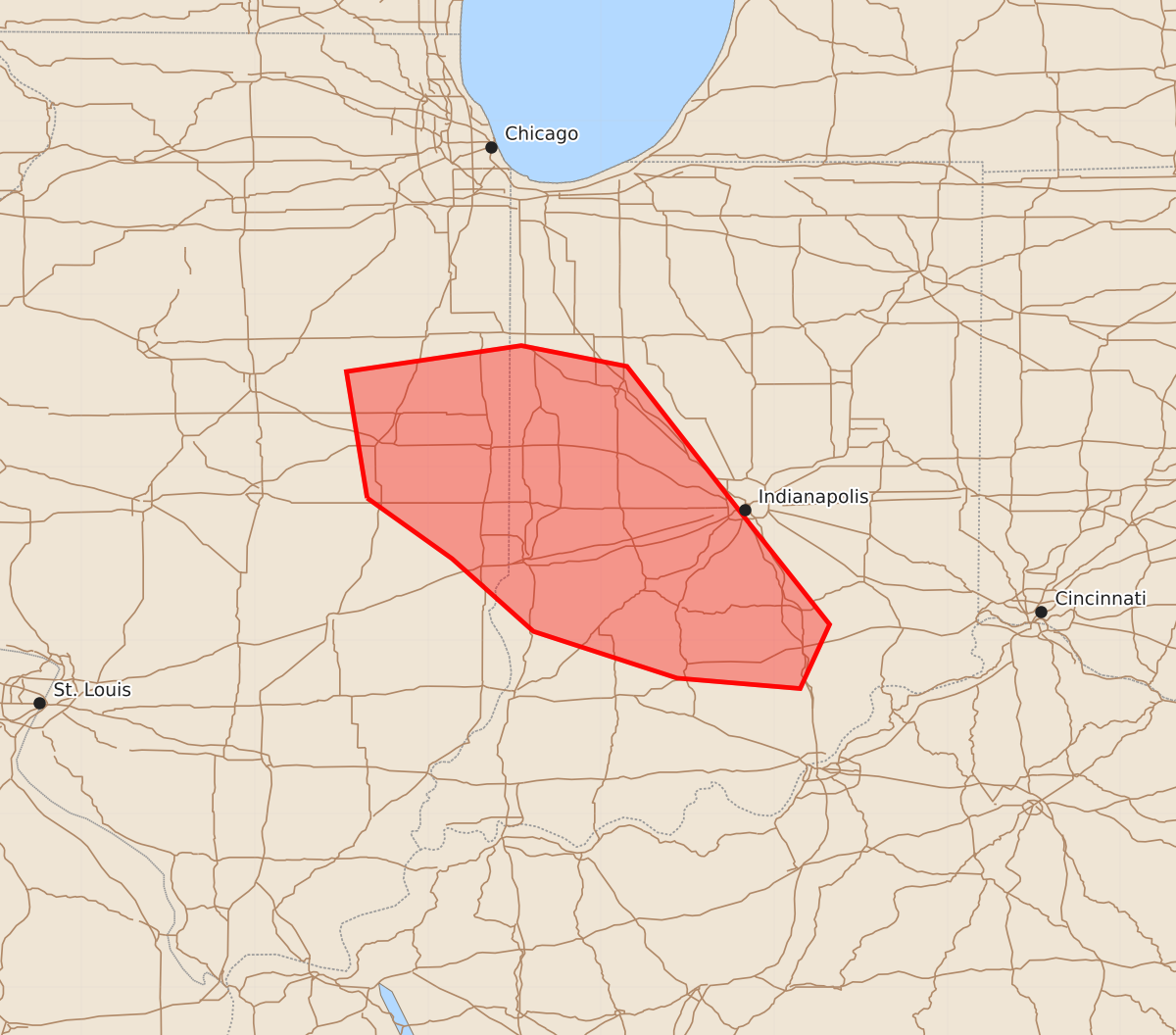 Risk area map for Mesoscale Discussion 1930