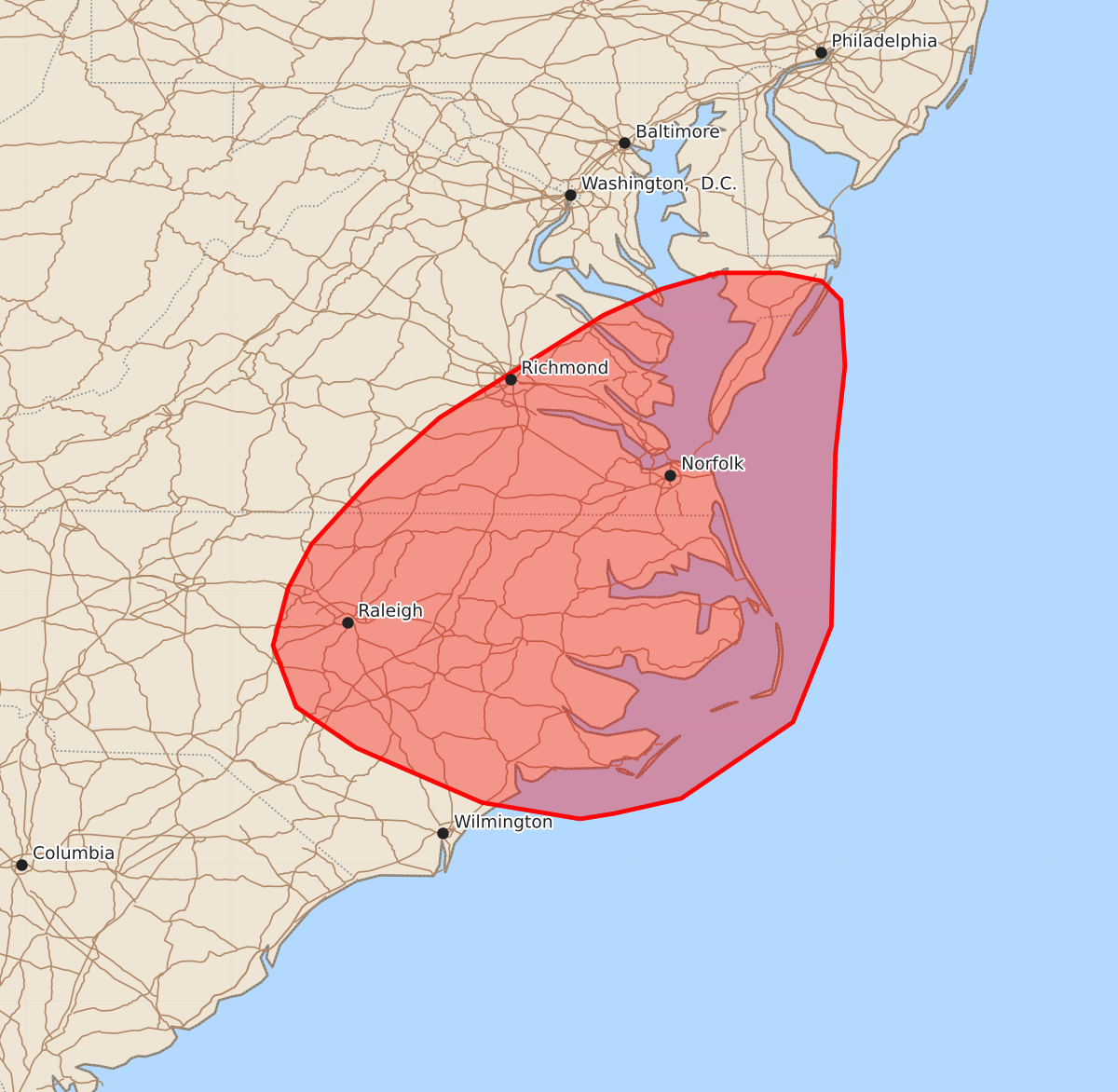 Risk area map for Mesoscale Discussion 1271