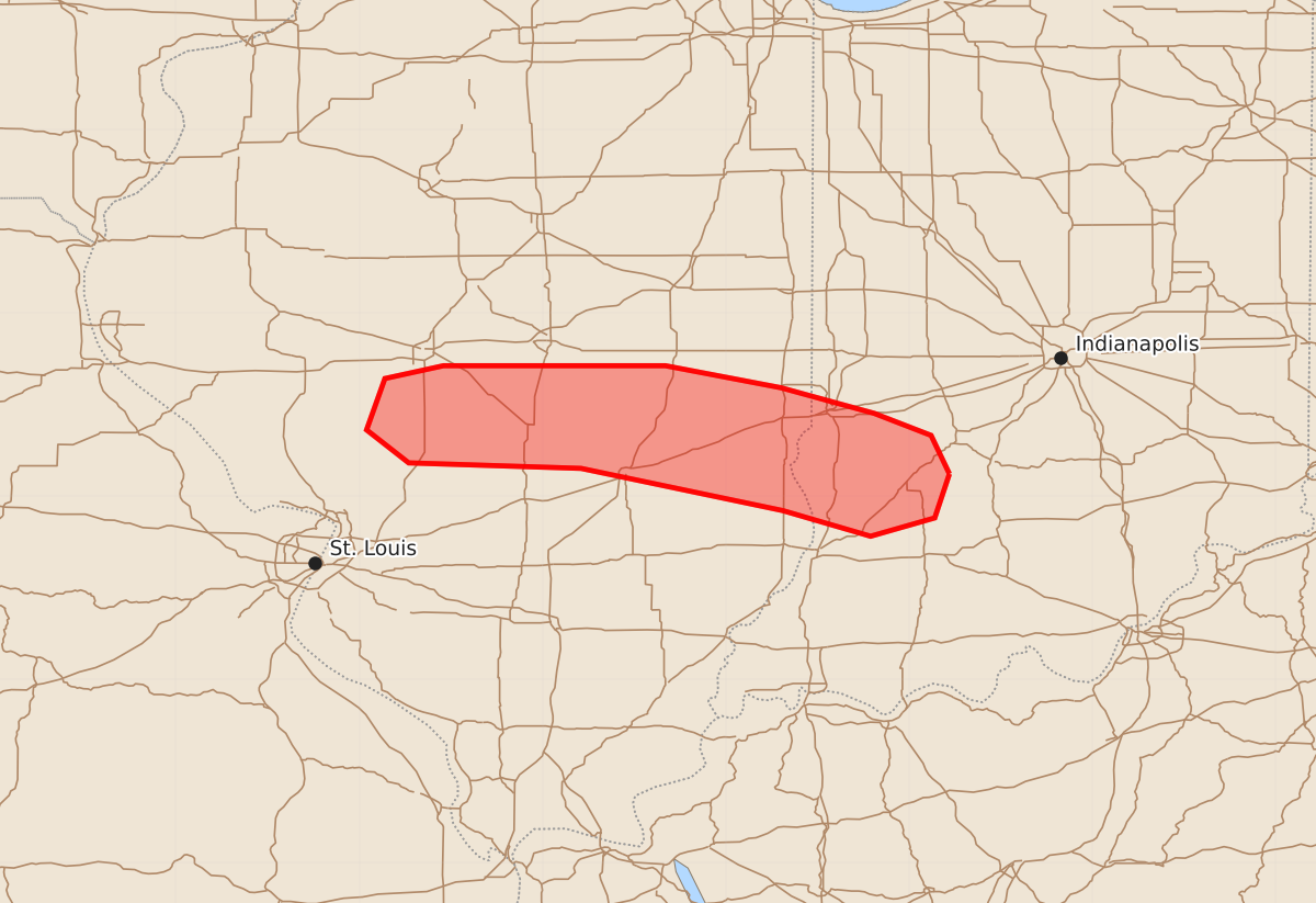 Risk area map for Mesoscale Discussion 1171