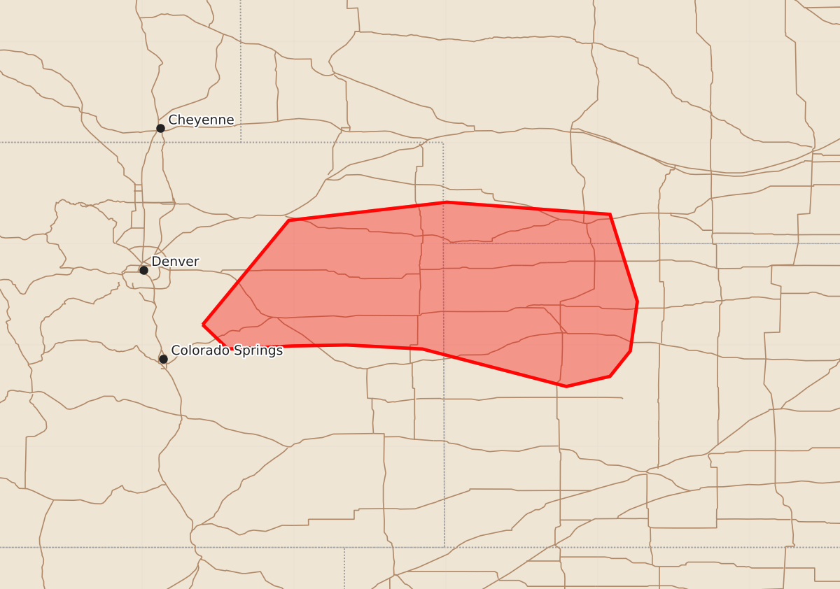 Risk area map for Mesoscale Discussion 1486