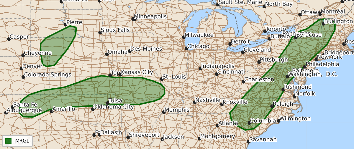 Risk area map for Day 1 Areal Outline
