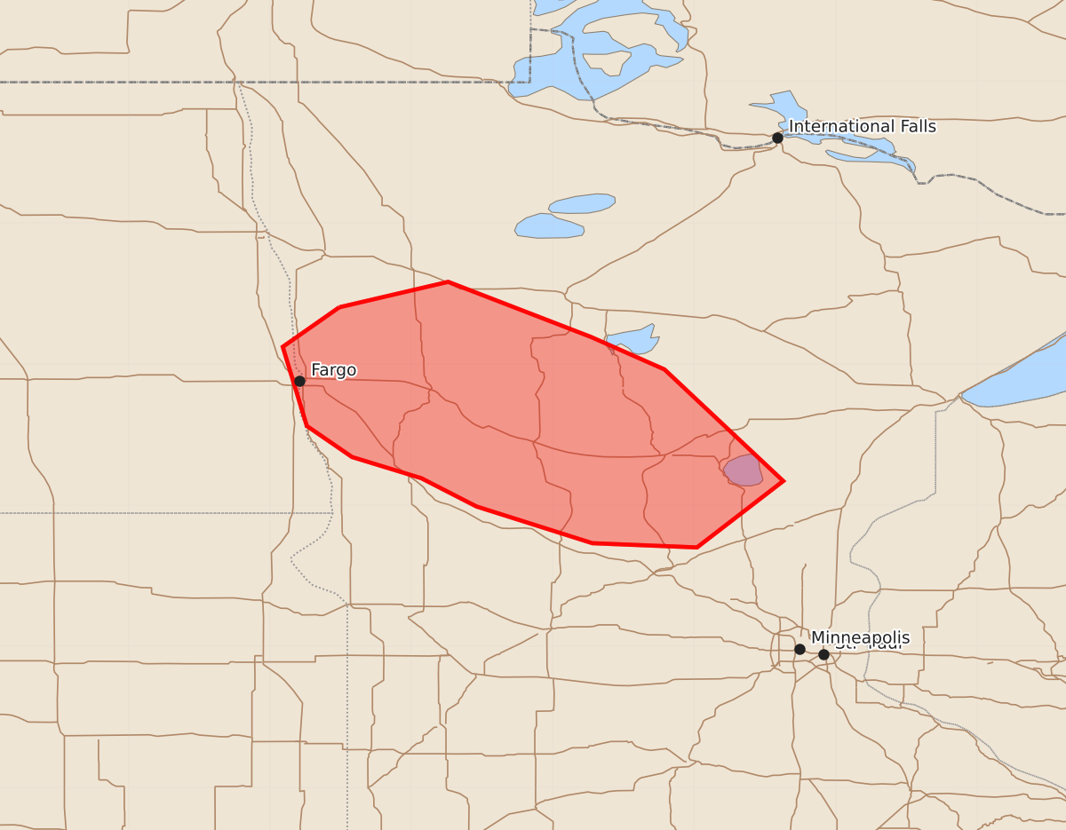 Risk area map for Mesoscale Discussion 1388