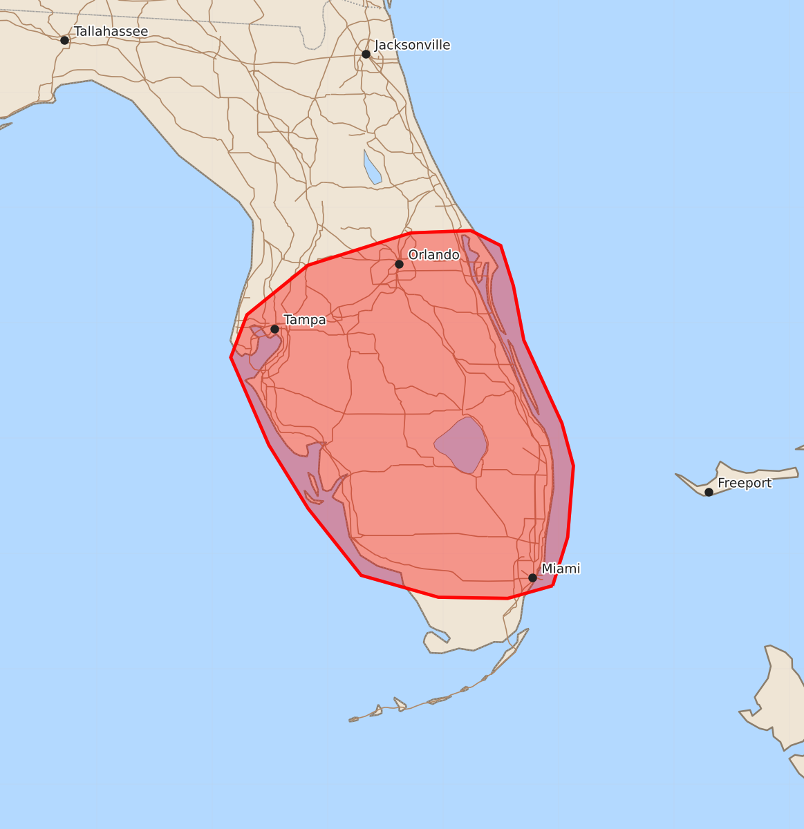 Risk area map for Mesoscale Discussion 1604