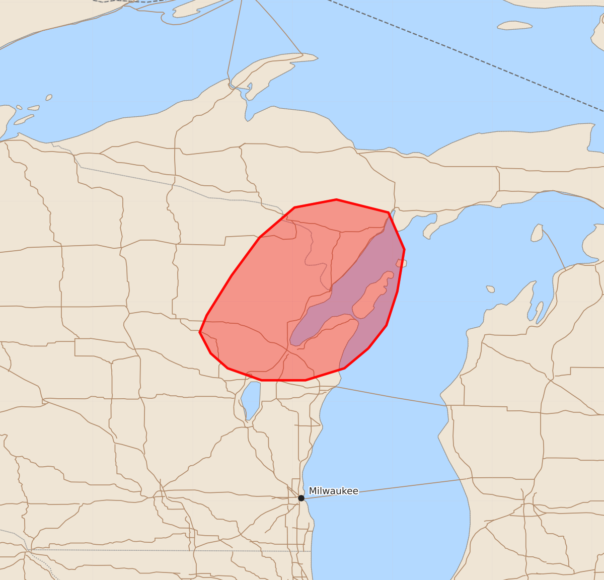 Risk area map for Mesoscale Discussion 1403