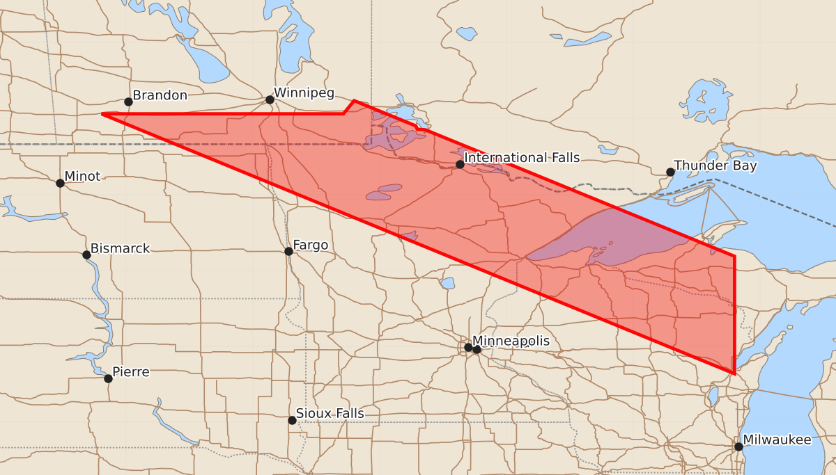 Risk area map for Watch 518 Outline