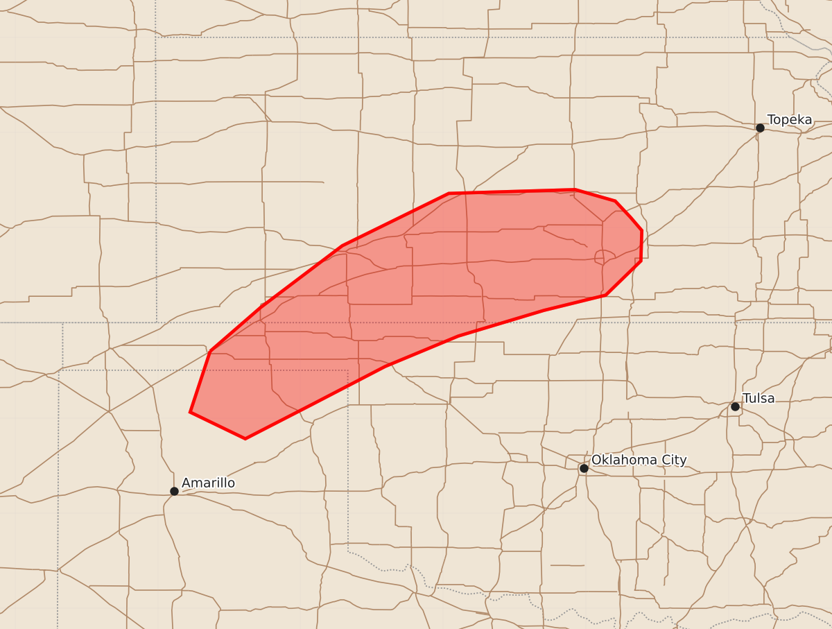 Risk area map for Mesoscale Discussion 1981