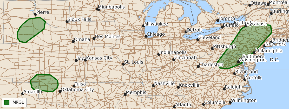 Risk area map for Day 2 Areal Outline