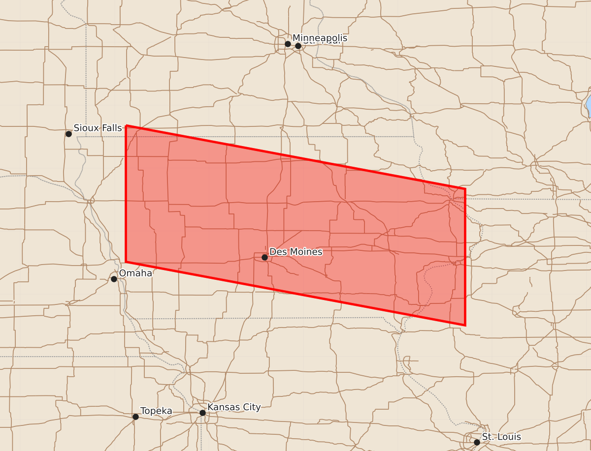 Risk area map for Watch 339 Outline