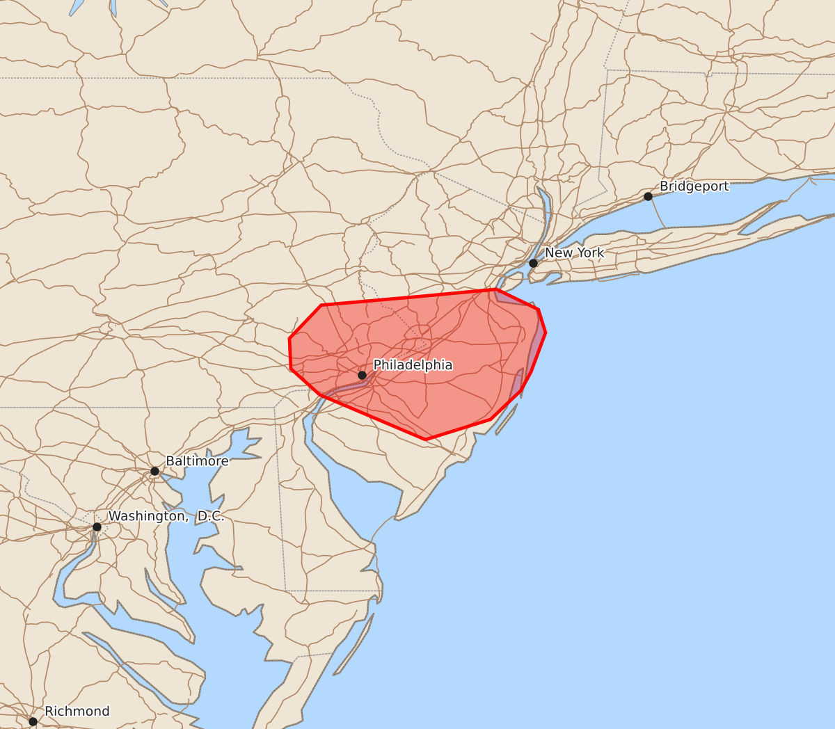 Risk area map for Mesoscale Discussion 1791