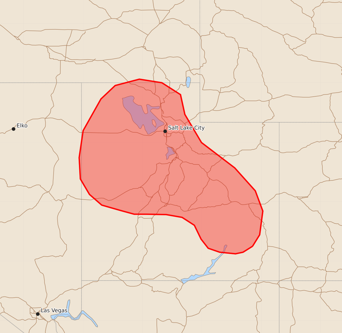 Risk area map for Mesoscale Discussion 1313