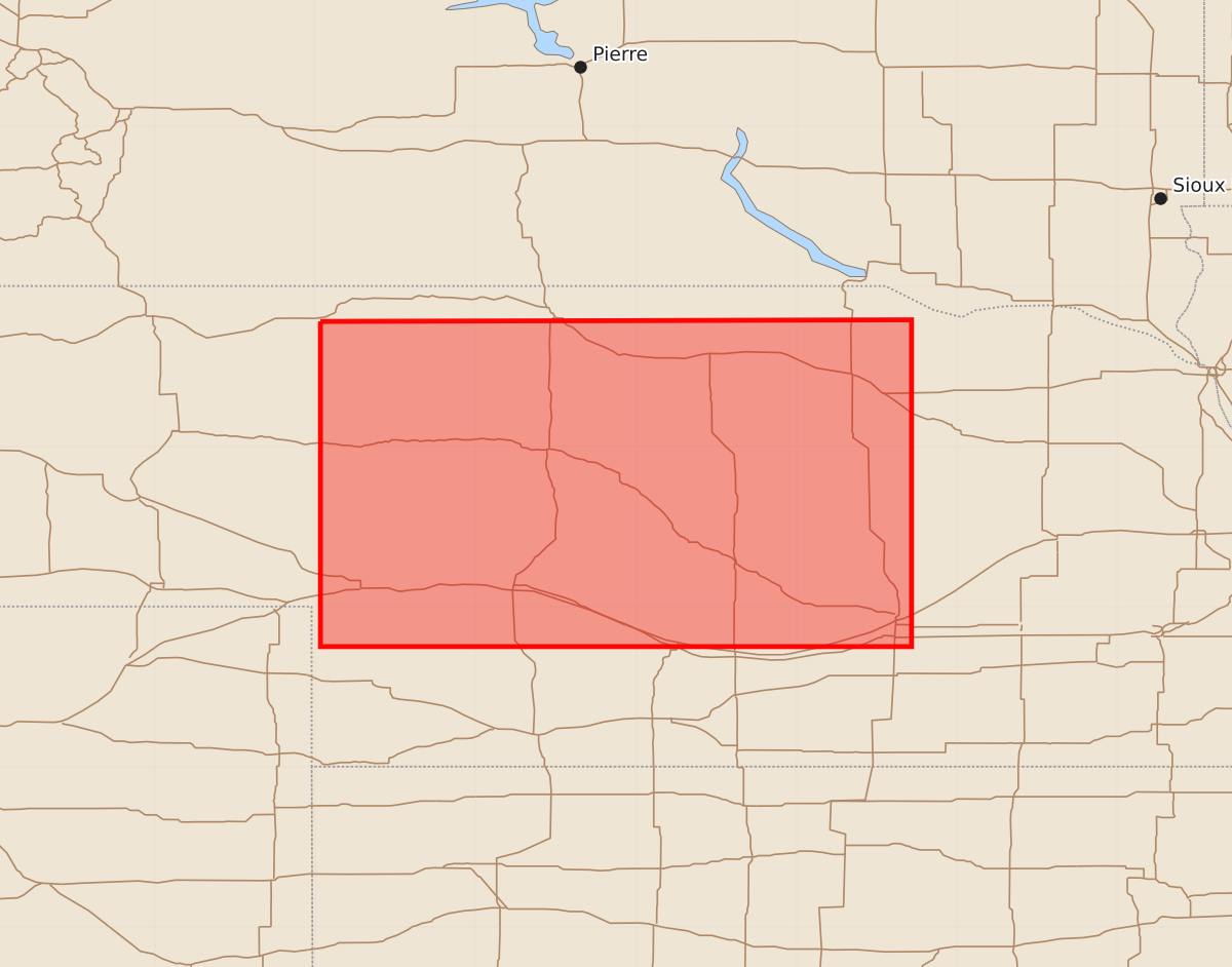 Risk area map for Watch 579 Outline