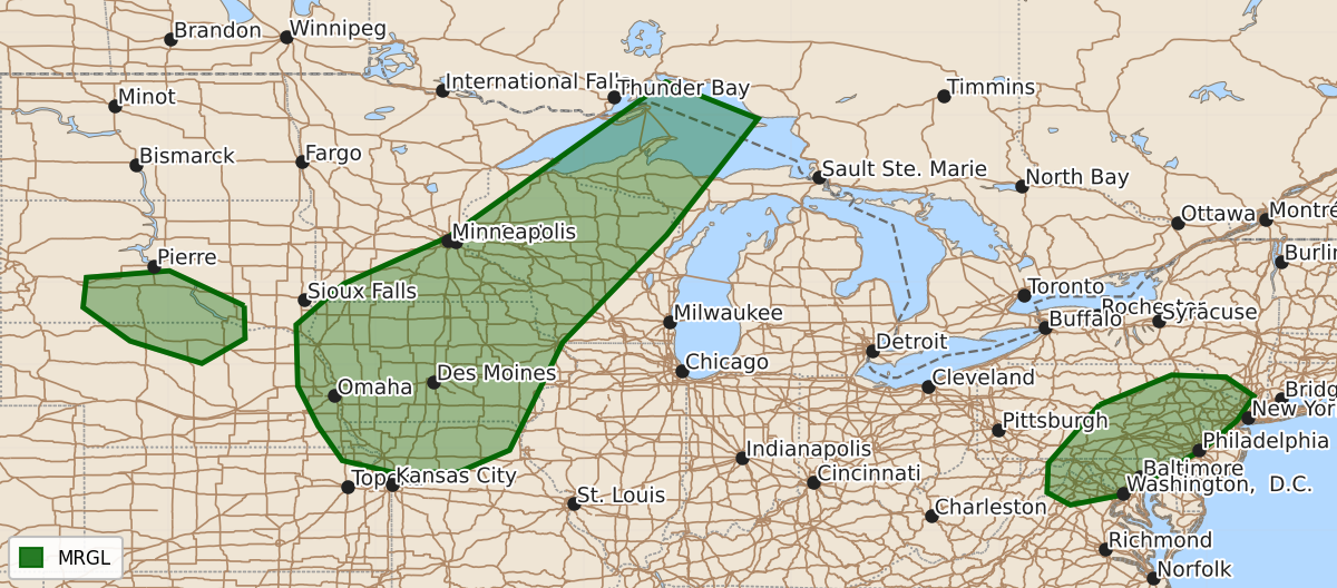 Risk area map for Day 2 Areal Outline