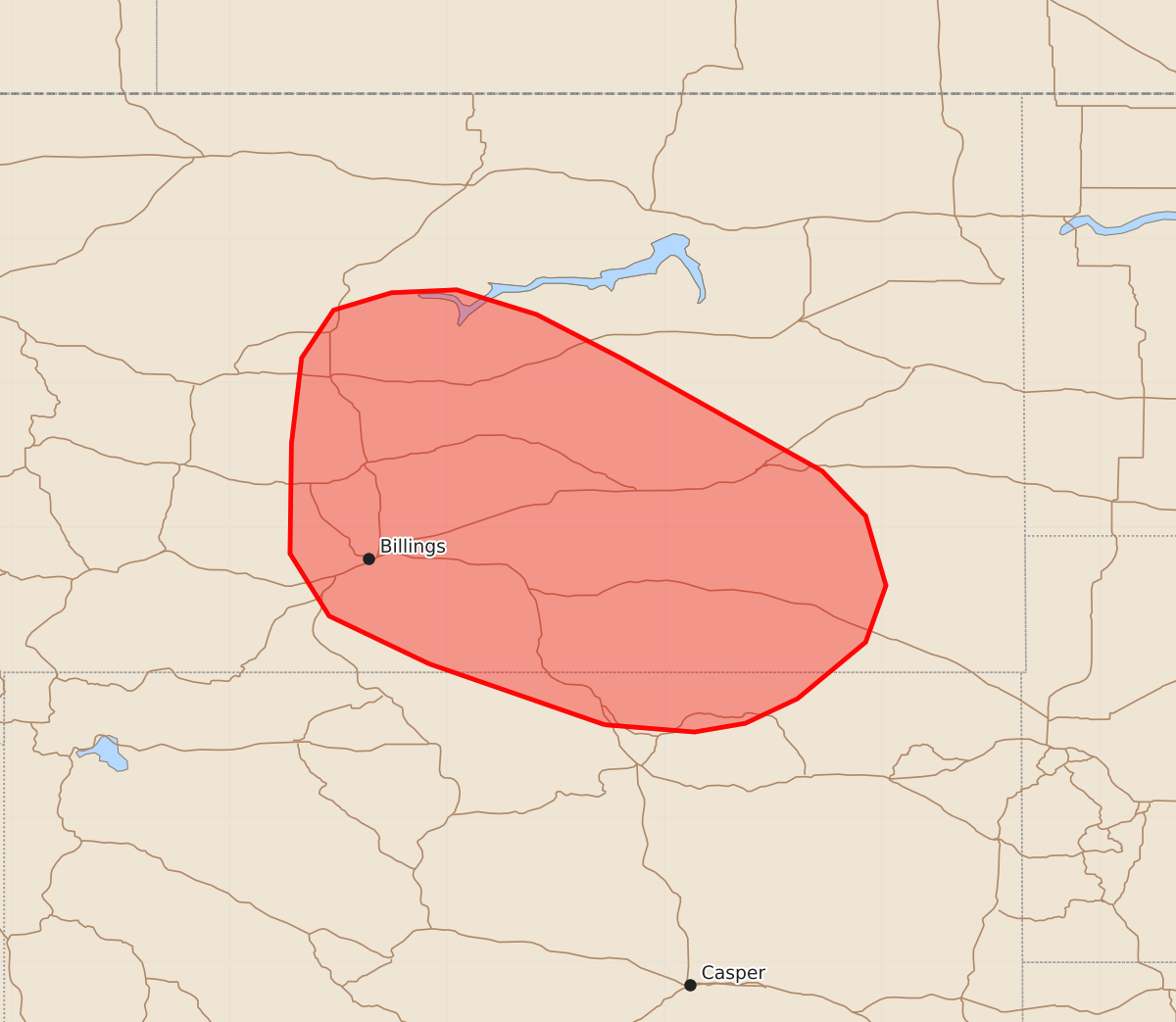 Risk area map for Mesoscale Discussion 1535