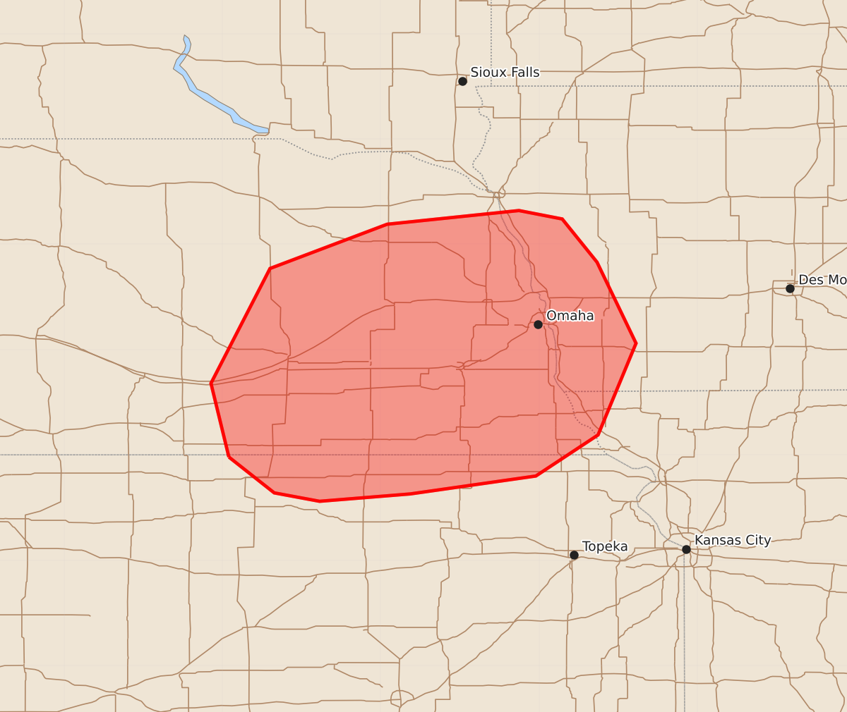 Risk area map for Mesoscale Discussion 1471
