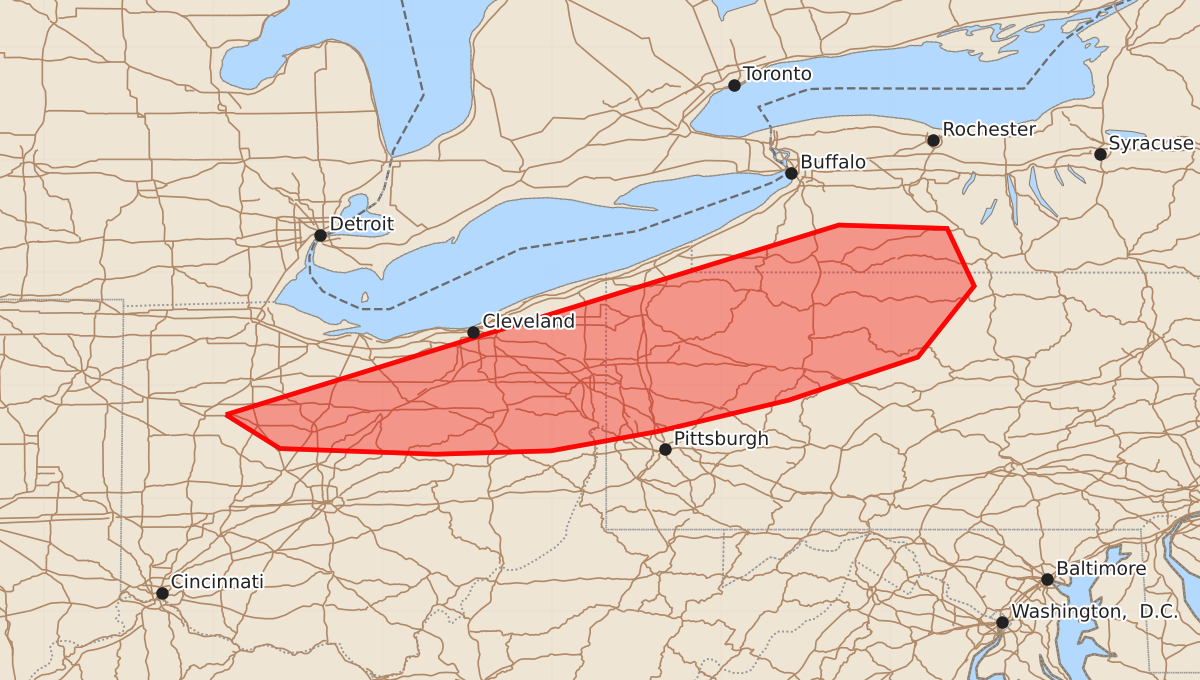 Risk area map for Mesoscale Discussion 2273