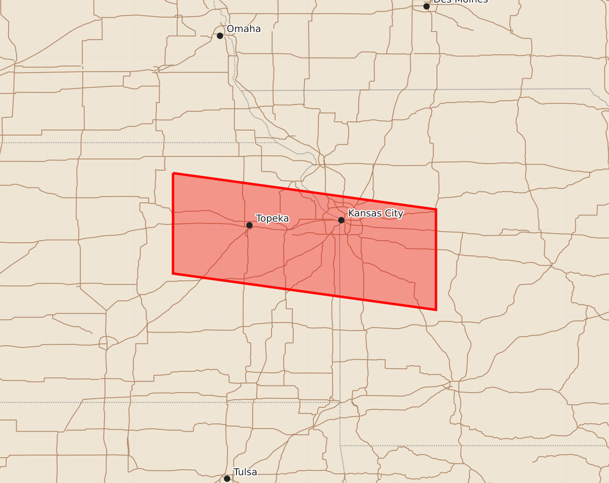 Risk area map for Watch 598 Outline