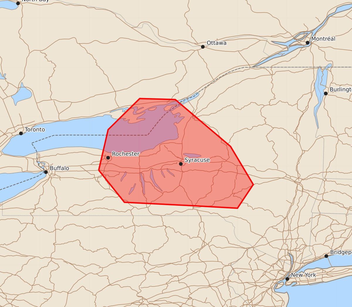Risk area map for Mesoscale Discussion 1396