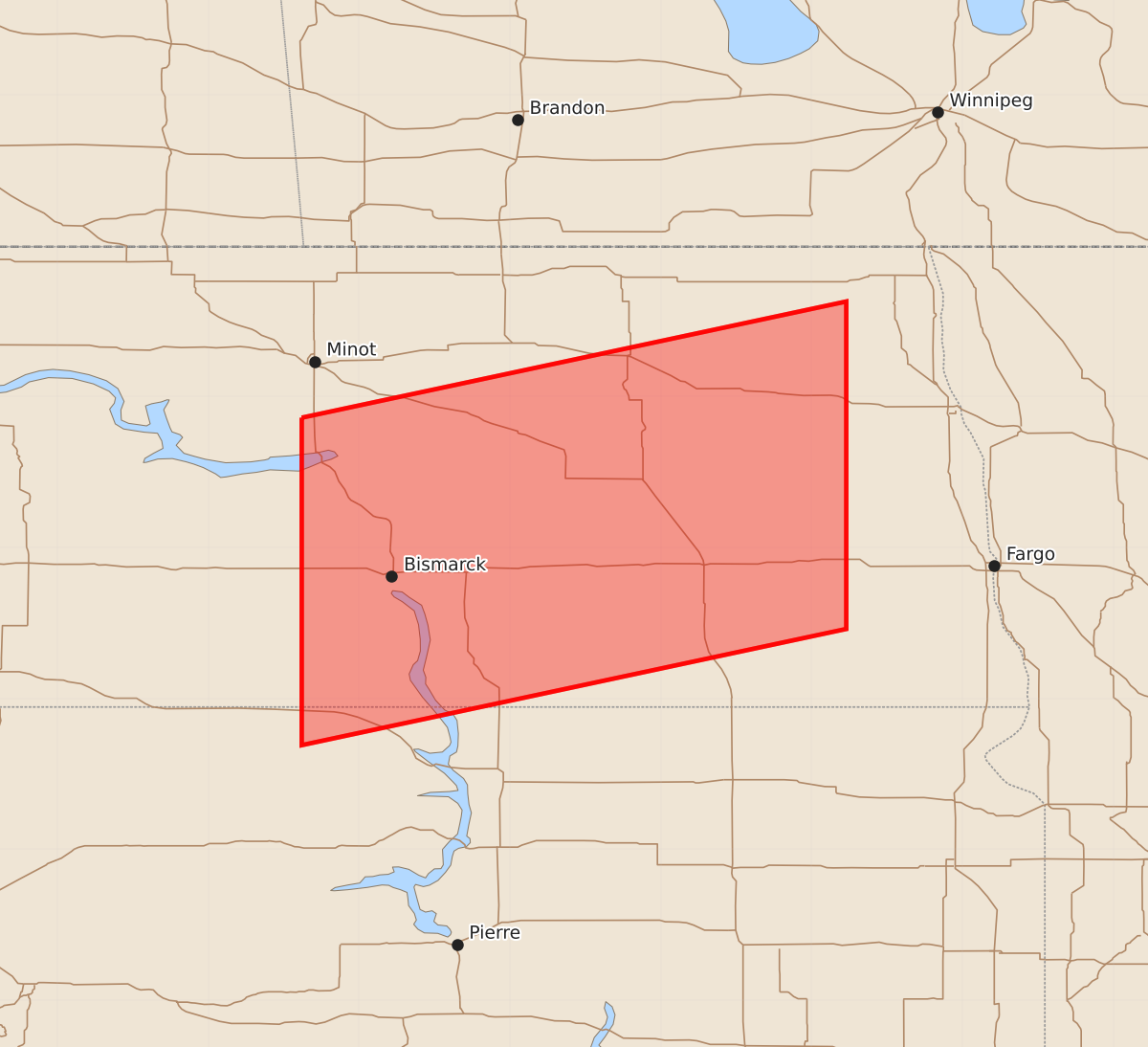Risk area map for Watch 512 Outline