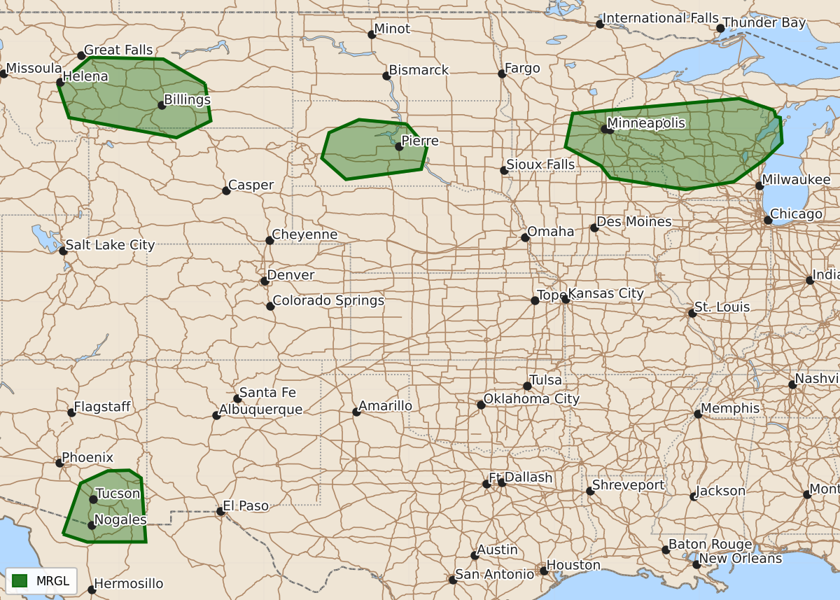 Risk area map for Day 2 Areal Outline