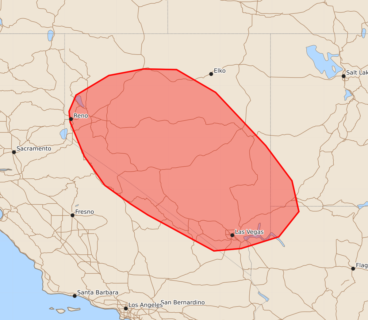 Risk area map for Mesoscale Discussion 1968