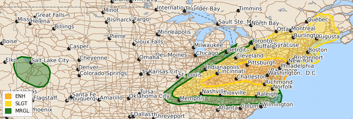 Risk area map for Day 1 Areal Outline