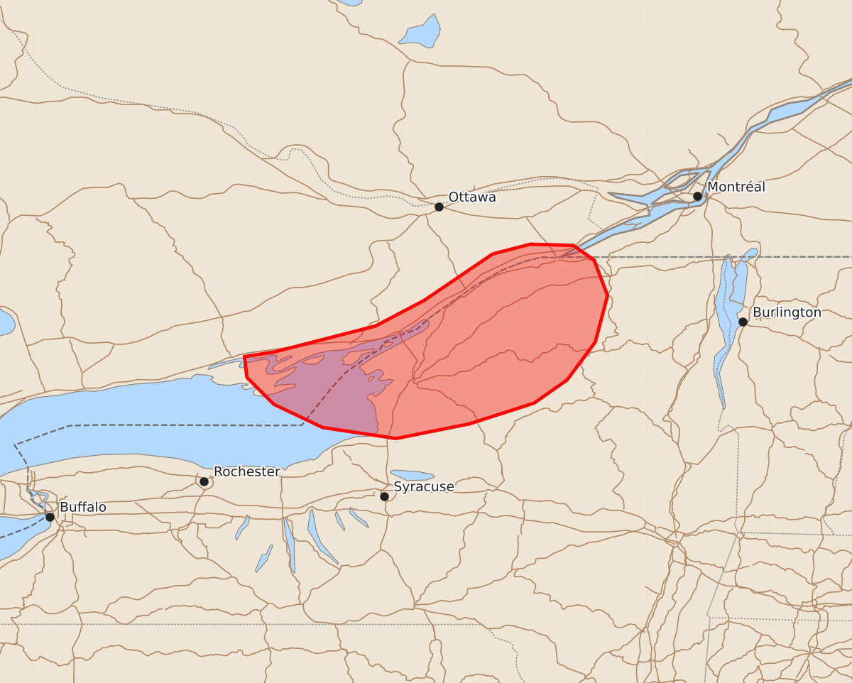 Risk area map for Mesoscale Discussion 1409